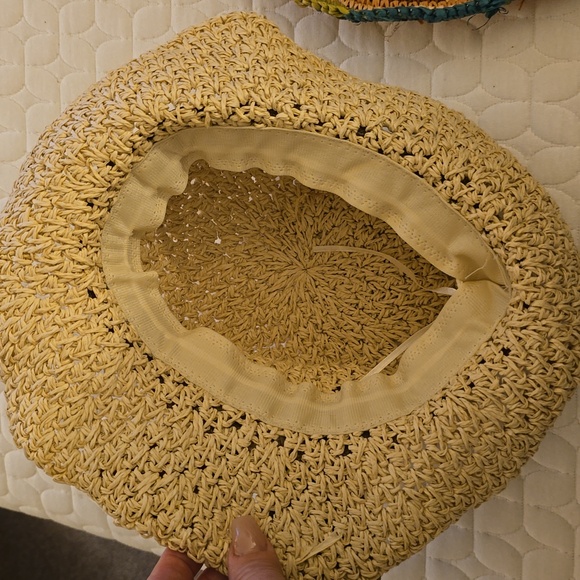 San Diego Hat Company Colorful Woven Hat And Straw Hat With Brown Bow - Picture 4 of 5